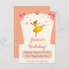 Invitación de cumpleaños temática de Ballerina