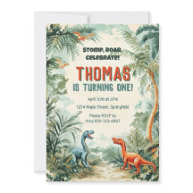 Invitación de cumpleaños temática de dinosaurios