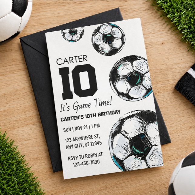 Invitación de cumpleaños temática de fútbol (Subido por el creador)