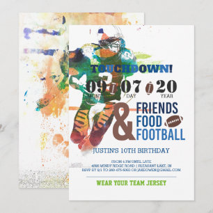 Invitación de cumpleaños temática de fútbol