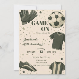 Invitación de cumpleaños temática de fútbol para n