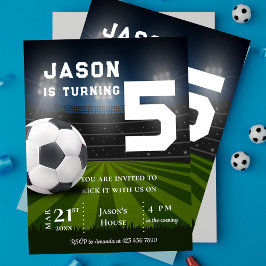 Invitación de cumpleaños temática de fútbol soccer