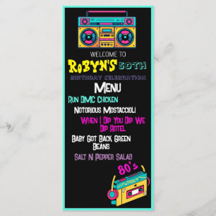 Invitación de cumpleaños temática de los años 80 o