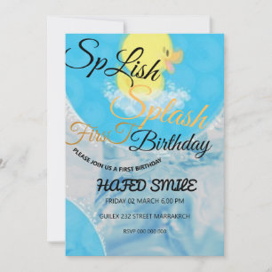 Invitación de cumpleaños temática de pato de goma