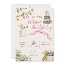 Invitación de cumpleaños temática de rosa para niñ