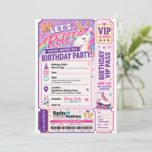 Invitación de cumpleaños temática de unicornio Spi