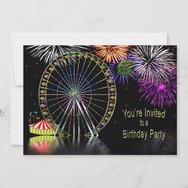 INVITACIÓN DE CUMPLEAÑOS TEMÁTICA DEL PARQUE DE LA (Anverso)