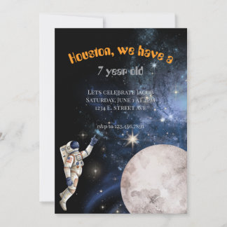 Invitación de cumpleaños temática espacial
