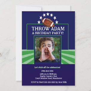Invitación de cumpleaños temática fútbol americano