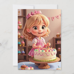 Invitación de cumpleaños temática muñeca