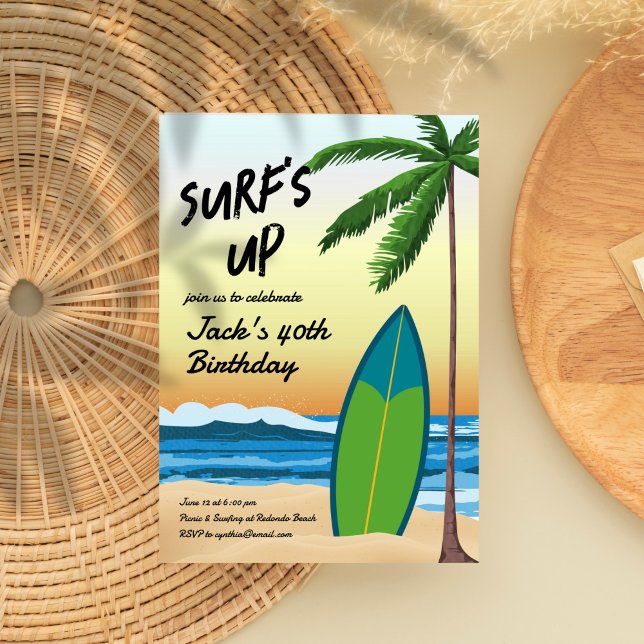Invitación de cumpleaños temática Surf's Up Beach (Subido por el creador)