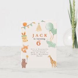 Invitación de Cumpleaños Temático de Animales para