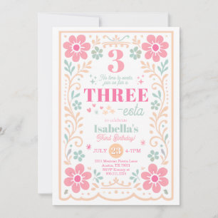 Invitación de cumpleaños Three-esta Fiesta