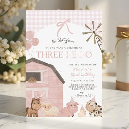 Invitación de cumpleaños Three-I-E-I-O, Cumpleaños