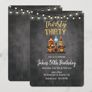 Invitación de cumpleaños treinta sedientos