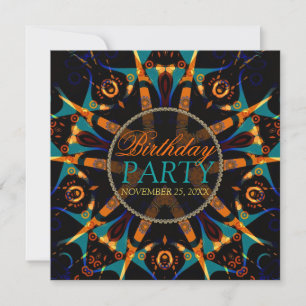 Invitación de Cumpleaños Tribal Batik Star