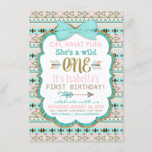 Invitación de cumpleaños tribal de niñas por prime