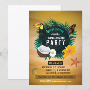 Invitación de cumpleaños tropical