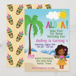 Invitación de cumpleaños Tropical Beach Aloha Luau