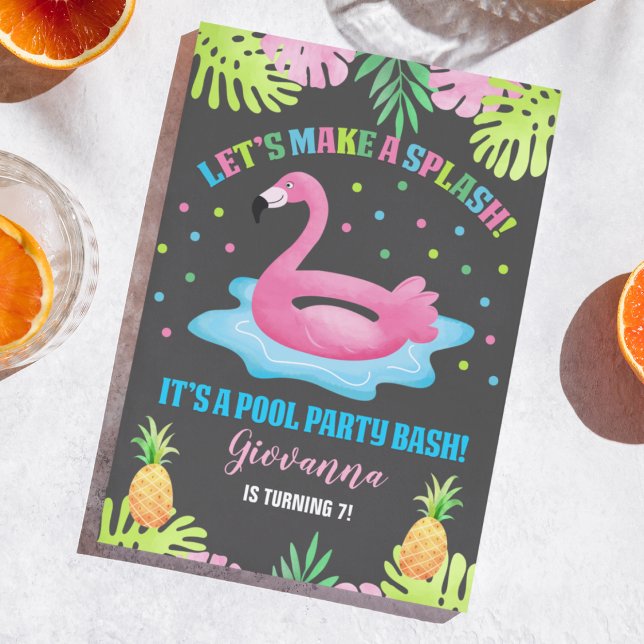 Invitación de cumpleaños tropical del Fiesta del g (Subido por el creador)