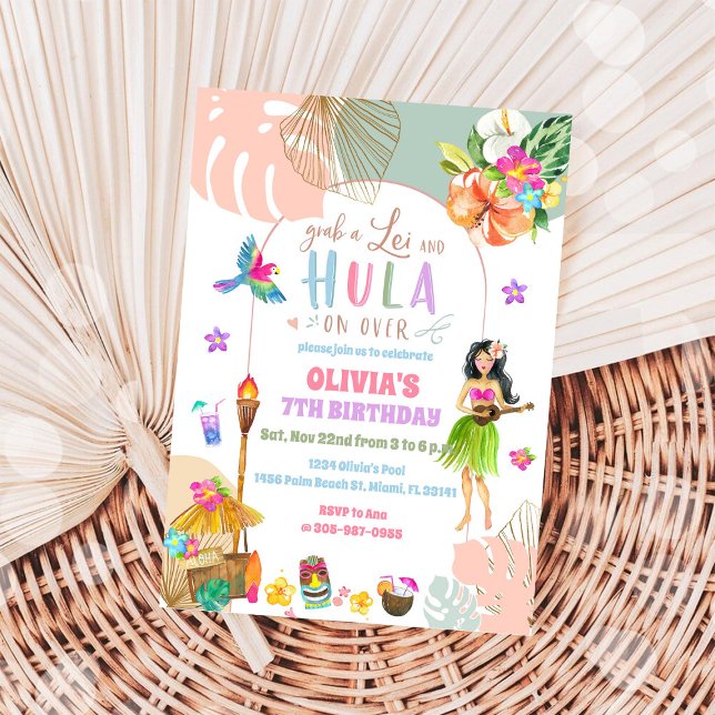Invitación de Cumpleaños Tropical Hawaiano (Subido por el creador)
