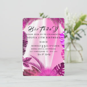 Invitación de cumpleaños tropical, Piña hawaiana B