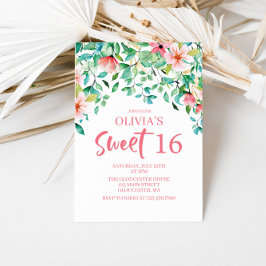 Invitación de cumpleaños Tropical Sweet 16 Aloha L