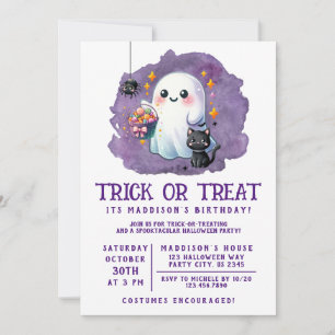 Invitación de cumpleaños "Truco o trato"