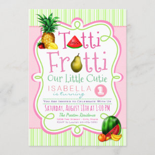 Invitación de cumpleaños Tutti Frutti