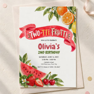 Invitación de cumpleaños Tutti Frutti 2do cumpleañ