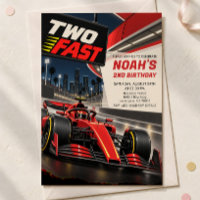 Invitación de cumpleaños Two Fast para 2 años