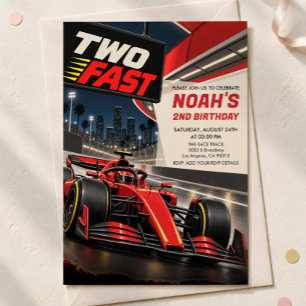 Invitación de cumpleaños Two Fast para 2 años