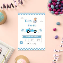 Invitación de cumpleaños Two Fast para niño | Coch