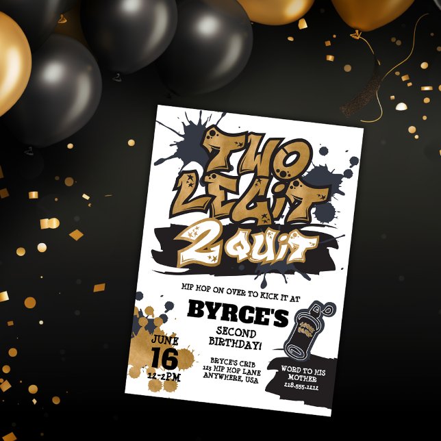 Invitación de cumpleaños "Two Legit to Quit" (Subido por el creador)