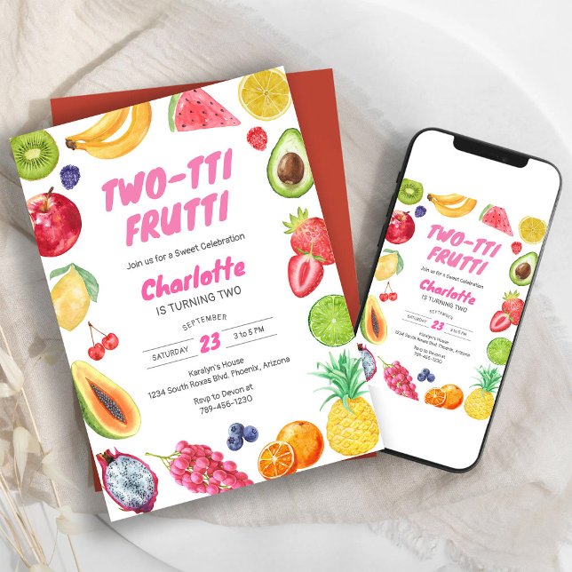 Invitación de cumpleaños Two-tti Frutti (Subido por el creador)