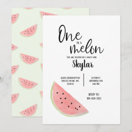 Invitación de cumpleaños Una en una Sandía para ni