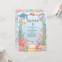 Invitación de cumpleaños Under the Sea, Oliver 4º