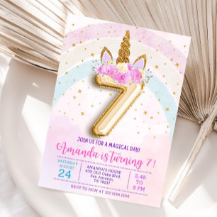 Invitación de cumpleaños unicornio 7, Séptimo edit