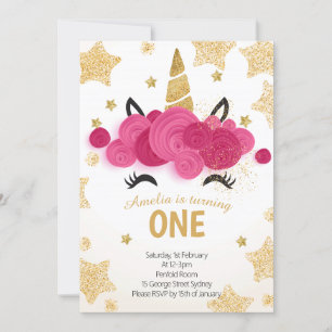 Invitación de cumpleaños Unicornio Mágico
