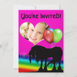 Invitación de cumpleaños Unicornio y Arcoíris