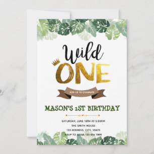 invitación de cumpleaños uno salvaje de la selva