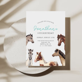 Invitación de cumpleaños vaquera boho de caballo