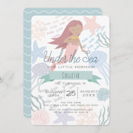 Invitación de cumpleaños verde bajo el mar de sire