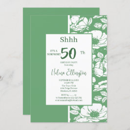 Invitación de cumpleaños verde sage
