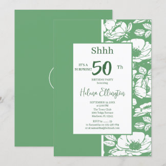 Invitación de cumpleaños verde sage