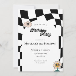 Invitación de cumpleaños verificada por retro