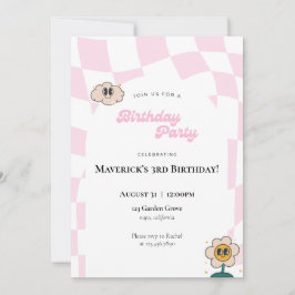 Invitación de cumpleaños verificada por retro