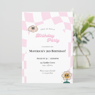 Invitación de cumpleaños verificada por retro