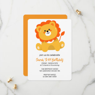 Invitación de cumpleaños Wild One, León 1er cumple