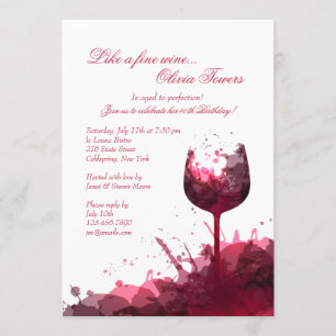 Invitación de cumpleaños Wine Splash 2